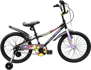 Kids Purple B M X Bikewith Training Wheels