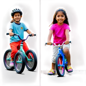 Kids Riding Bikes Png Dfm45 PNG image