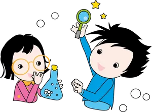 Kids Science Experiment Cartoon