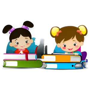 Kids With Books PNG Acv PNG