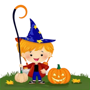 Kids With Halloween Pumpkins Png 05212024 PNG image