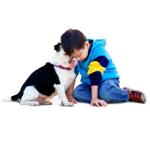 Kids With Pets PNG 40