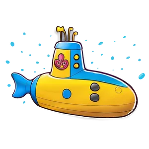 Kids Yellow Submarine Cartoon Png Jsc73 PNG image