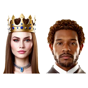 King And Queen Face Png 06252024 PNG image