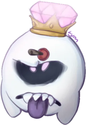 King Boo Crowned Ghost Artwork PNG