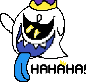 King Boo Pixel Art Laughing.png PNG
