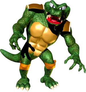 King_ K_ Rool_ Donkey_ Kong_ Character_ Render PNG image