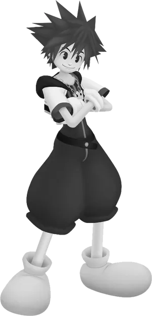 Kingdom Hearts Sora Character Render PNG image