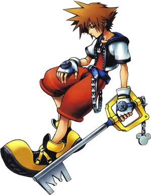 Kingdom Hearts Sorawith Keyblade PNG image