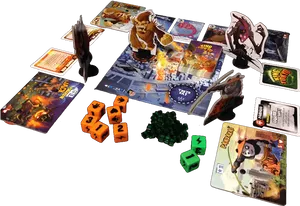 Kingof Tokyo Board Game Setup