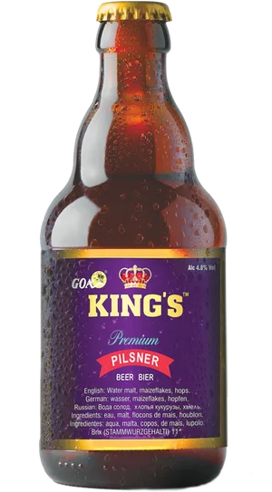 Kings Premium Pilsner Beer Bottle PNG image