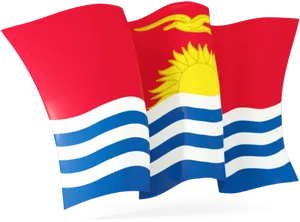 Kiribati National Flag Waving PNG image
