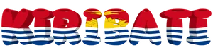 Kiribati Text Designwith Flag Colors PNG image