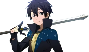 Kiritowith Black Sword Art Online PNG image