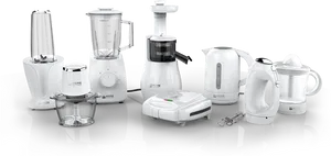 Kitchen Appliance Collection White PNG image