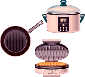 Kitchen Cookware Set Illustration PNG image