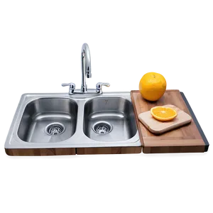Kitchen Sink With Cutting Board PNG 06122024 PNG