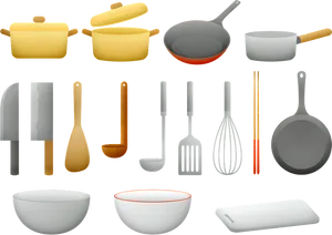 Kitchen_ Utensils_and_ Cookware_ Set PNG image