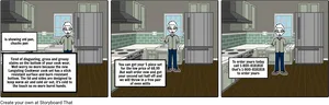 Kitchenware Infomercial Comic Strip PNG image