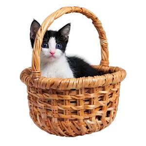 Kitten In Basket PNG 24