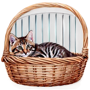 Kitten In Basket PNG Fib PNG
