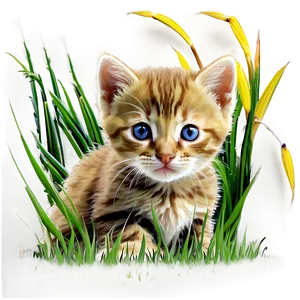 Kitten In Grass PNG 26