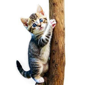 Kitten On Tree PNG Qtc15