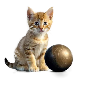 Kitten With Ball PNG 05232024