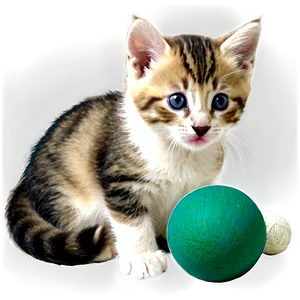 Kitten With Ball PNG 95