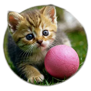 Kitten With Ball PNG Qkk73 PNG
