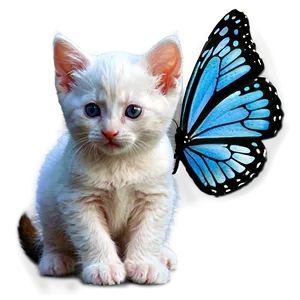 Kitten With Butterfly PNG 7
