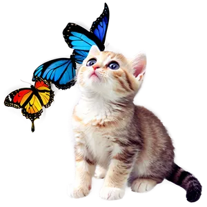 Kitten With Butterfly PNG Cuv49