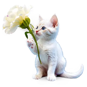 Kitten With Flowers PNG Nth94