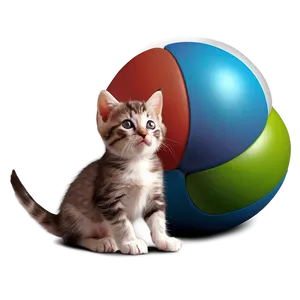 Kitten With Toys PNG Lei PNG
