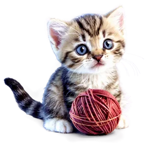 Kitten With Yarn PNG Ahw22 PNG