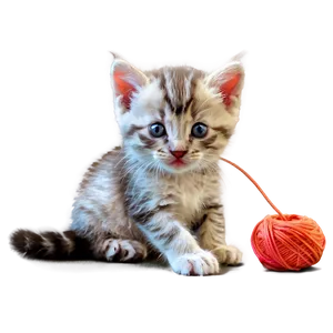Kitten With Yarn PNG Tnj63 PNG