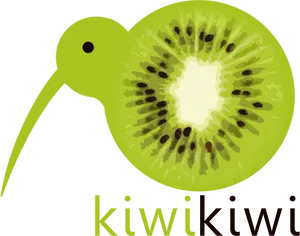 Kiwi Bird Fruit Playful Illustration PNG image