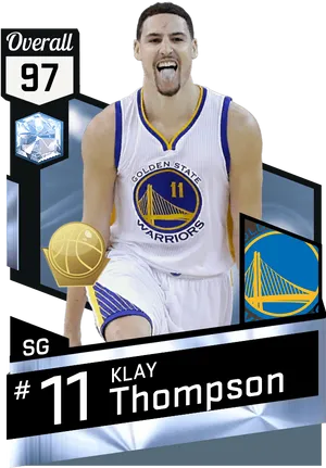 Klay Thompson Golden State Warriors Card PNG image