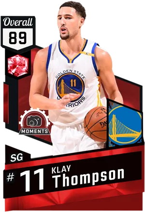 Klay Thompson Golden State Warriors Card PNG image