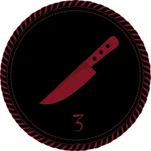 Knife Baseball Number Three Graphic PNG