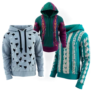 Knitted Hoodie Strings PNG Dus