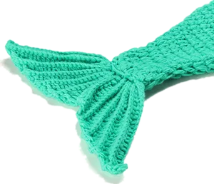 Knitted Mermaid Tail Blanket Green PNG image