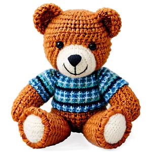 Knitted Teddy Bear PNG Ffk50