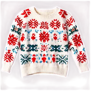 Knitted Winter Sweater Pattern PNG Iuu