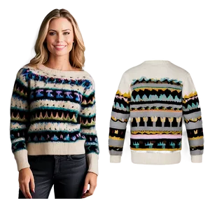 Knitted Winter Sweater Pattern PNG Tac