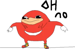 Knuckles Oh No Meme PNG image