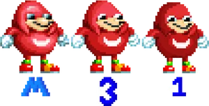 Knuckles Pixel Art Poses PNG image