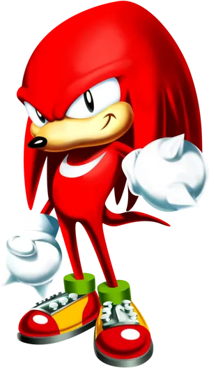 Knuckles The Echidna Standing Pose PNG image