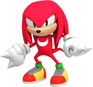 Knuckles The Echidna3 D Render PNG image