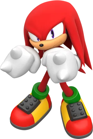 Knuckles The Echidna3 D Render PNG image